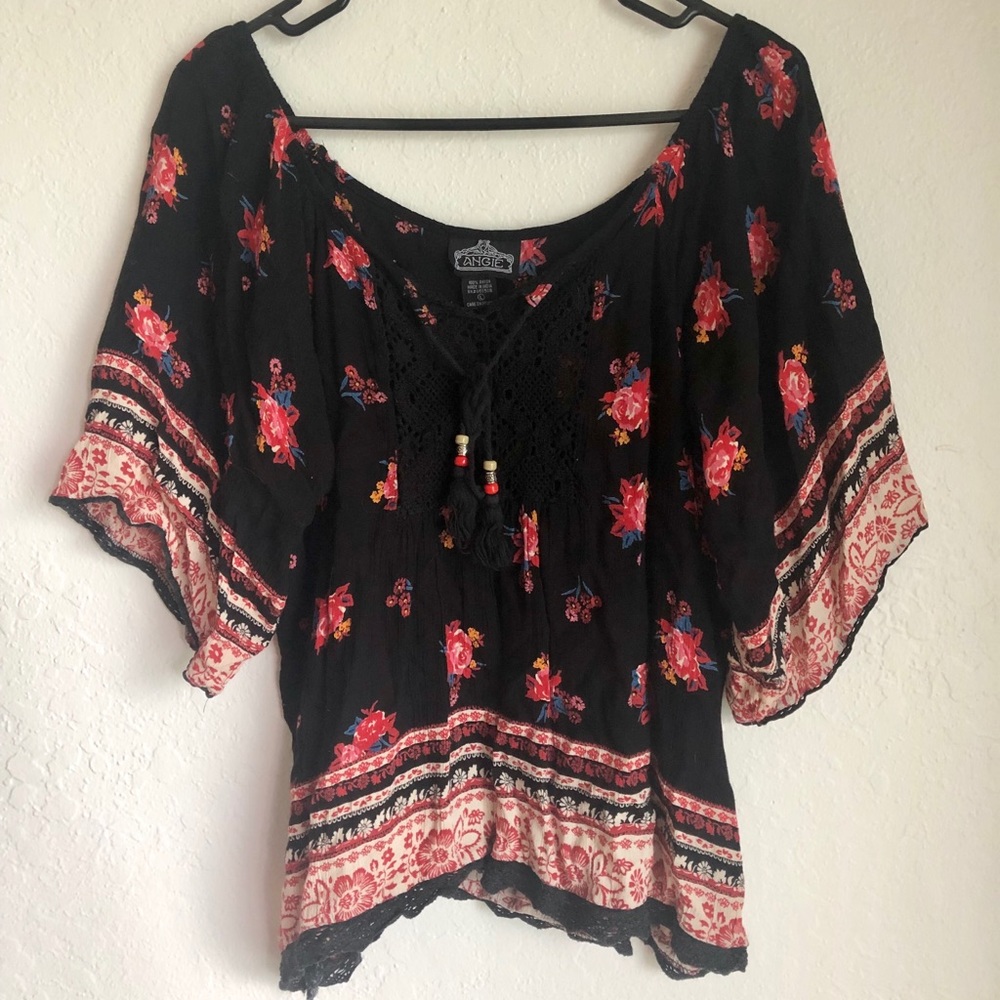 Black Floral Blouse